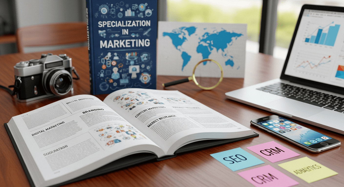 تخصص التسويق الرقميإدارة العلامات التجارية استراتيجيات التسويق الحديثة تحليل سلوك المستهلك زيادة المبيعات والأرباح التسويق عبر وسائل التواصل الاجتماعي التجارة الإلكترونية والتسويق الرقمي أبحاث السوق وتحليل البيانات وظائف التسويق الأعلى دخلًا مهارات التسويق الرقمي تصميم الحملات الإعلانية تسويق المنتجات والخدمات العلامات التجارية القوية التسويق الدولي واستراتيجياته تسويق المحتوى الاحترافي تحسين محركات البحث SEO للتسويق تسويق الشركات والمؤسسات دليل خريجي التسويق استراتيجيات التسويق الناجحة المسار المهني في تخصص التسويق