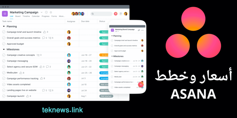 أسعار وخطط أسانا لادارة المشاريع لعام 2025