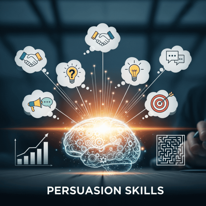 مهارات الإقناع – الإقناع الاحترافي – فن الإقناع – قوة التأثير – مهارات التواصل الفعّال – مهارات القيادة – مهارات التفاوض – بناء الثقة – التأثير الذكي – قوة الإقناع – مهارات شخصية – تطوير الذات – تحسين العلاقات – النجاح المهني