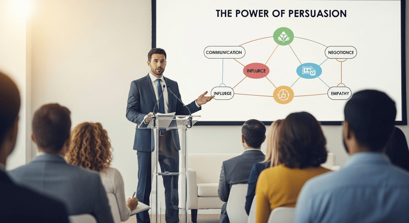 مهارات الإقناع – الإقناع الاحترافي – فن الإقناع – قوة التأثير – مهارات التواصل الفعّال – مهارات القيادة – مهارات التفاوض – بناء الثقة – التأثير الذكي – قوة الإقناع – مهارات شخصية – تطوير الذات – تحسين العلاقات – النجاح المهني