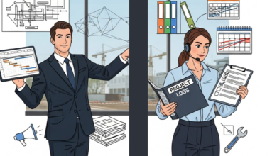 الفرق بين مدير المشروع ومنسق المشروع مهام مدير المشروع صلاحيات منسق المشروع رواتب إدارة المشاريع شهادات إدارة المشاريع سوق العمل العربي وظائف Project Manager