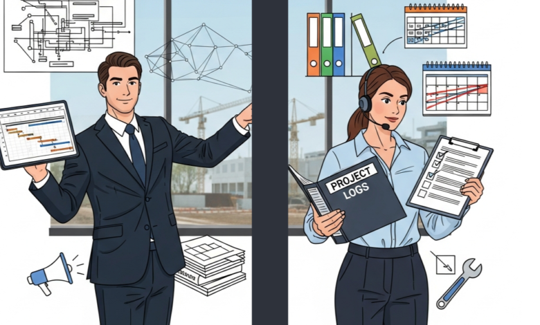 الفرق بين مدير المشروع ومنسق المشروع مهام مدير المشروع صلاحيات منسق المشروع رواتب إدارة المشاريع شهادات إدارة المشاريع سوق العمل العربي وظائف Project Manager